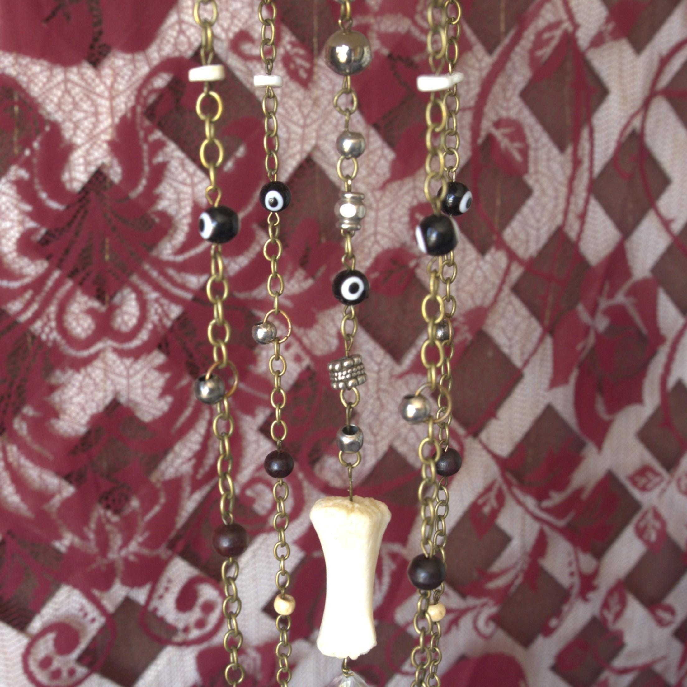 Bone chime, gothic wind chime, witchy decor
