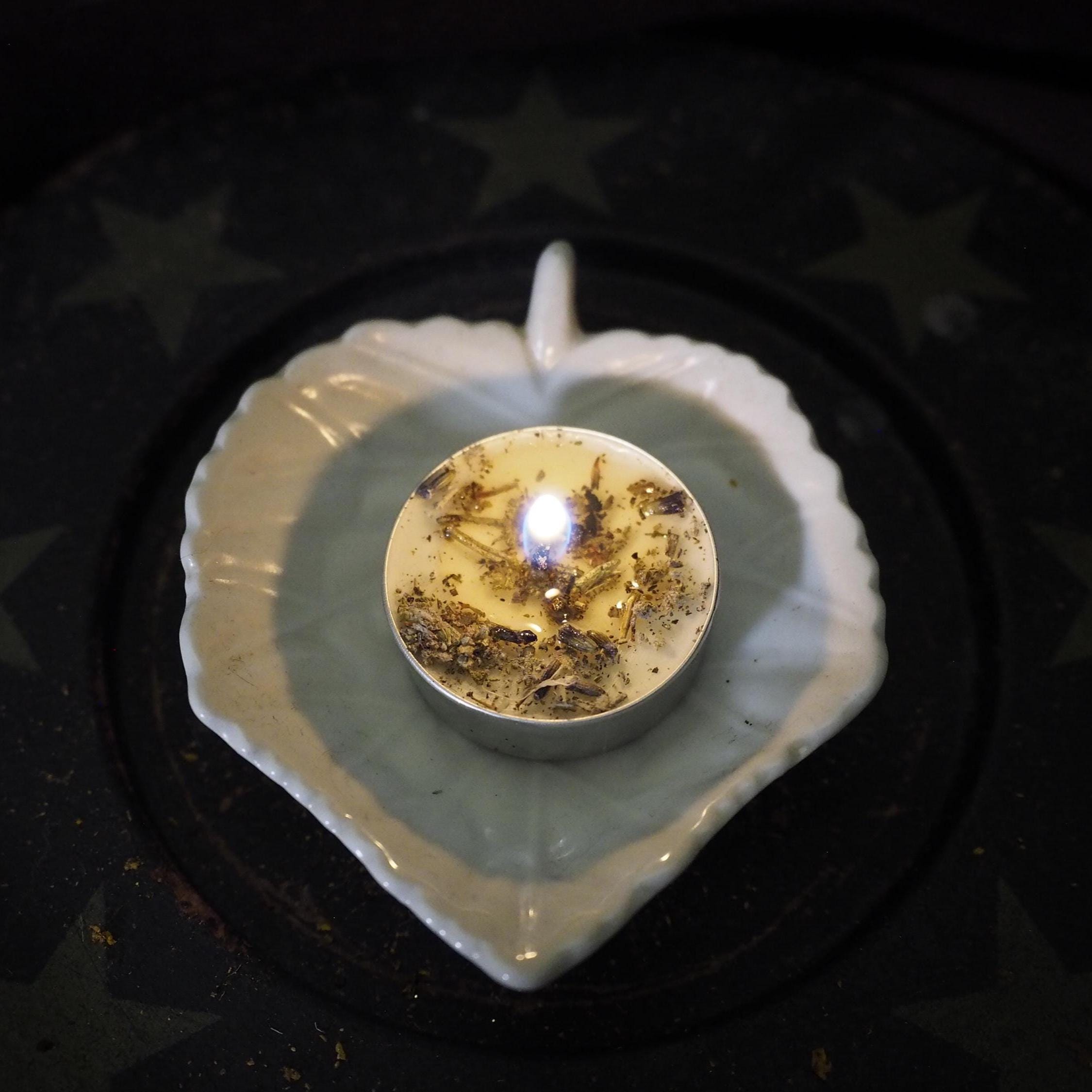 Cleansing ritual candle for energy purification.