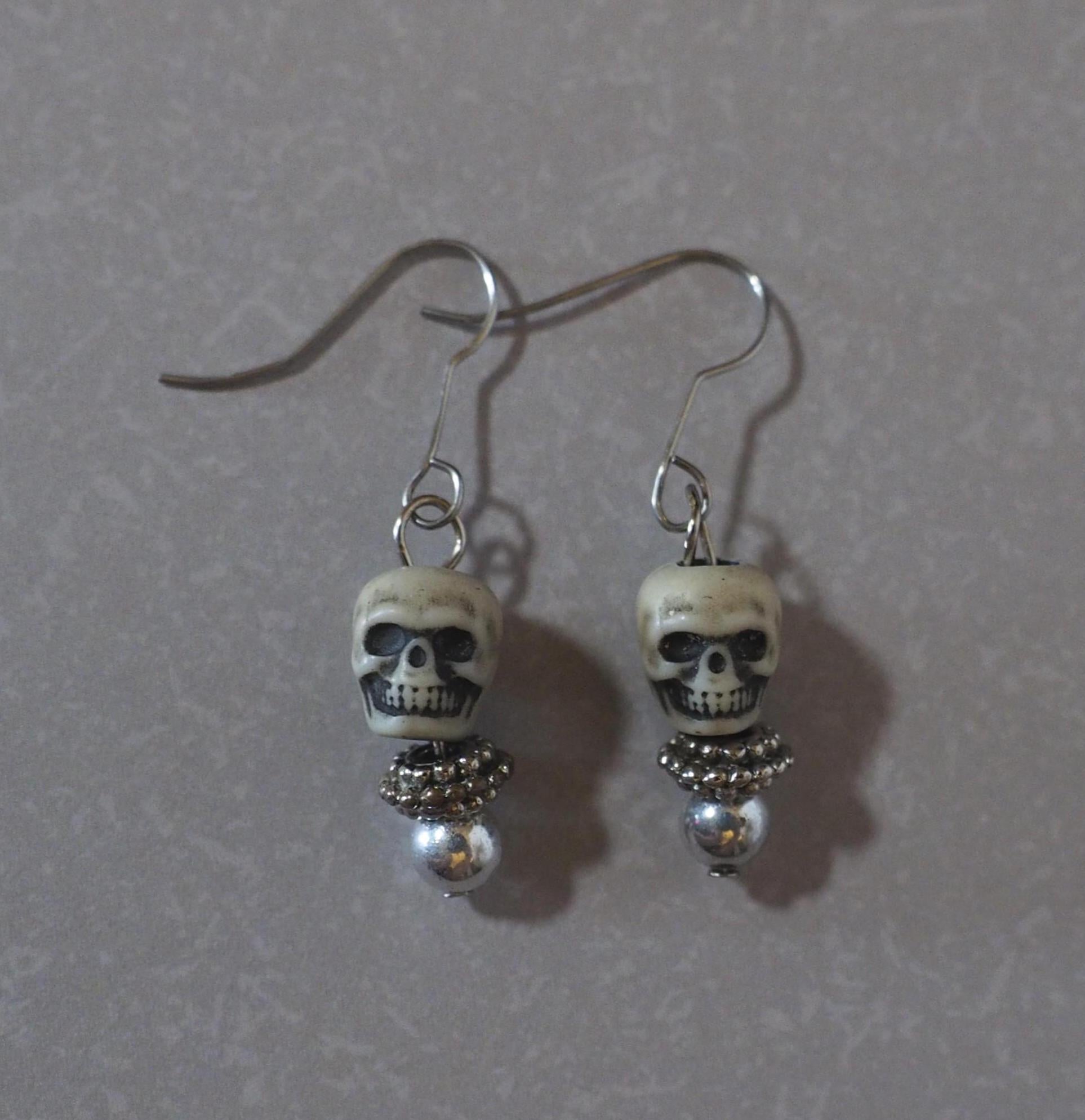 Skull drop earrings for fancy or every day wear