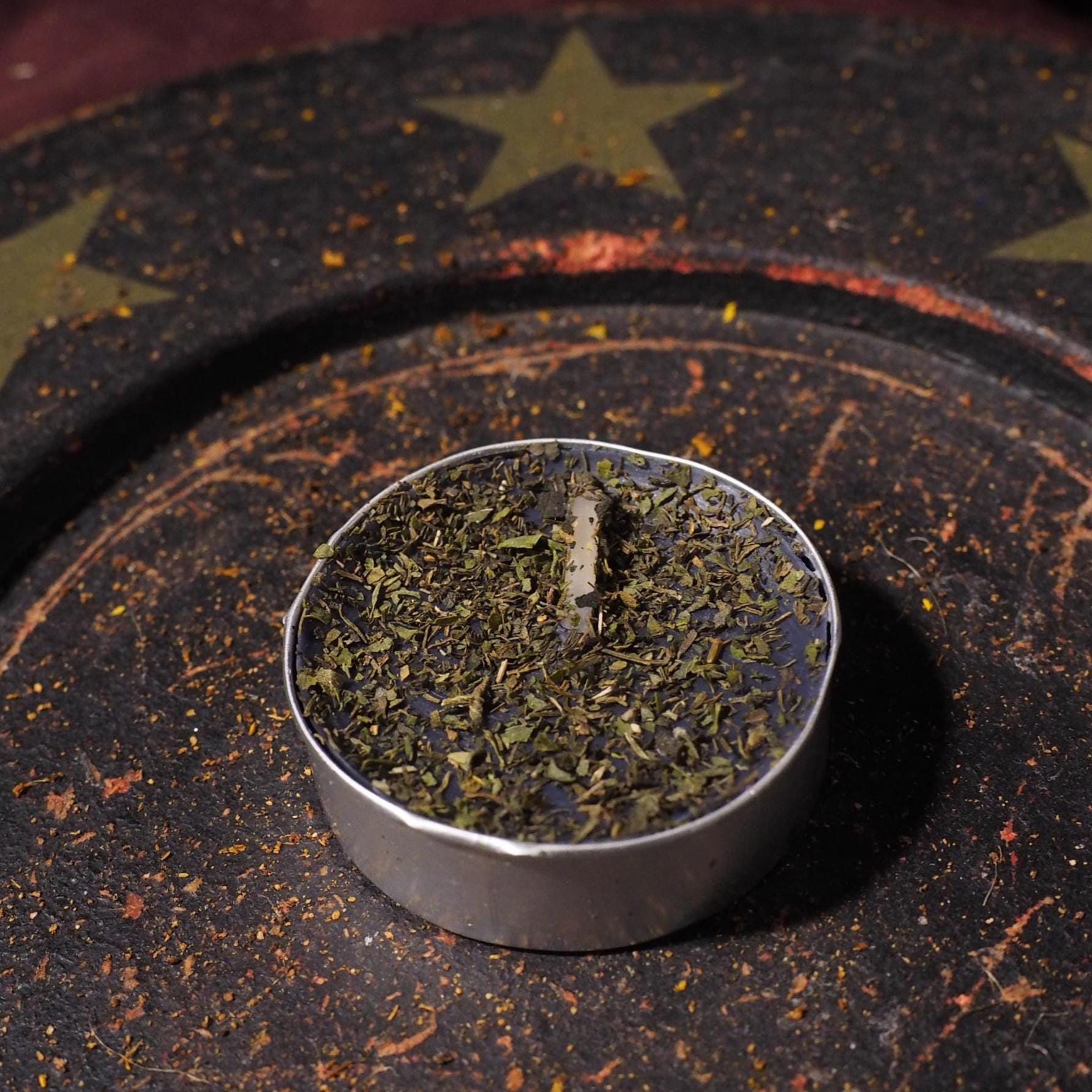 Protection and banishing spell candle