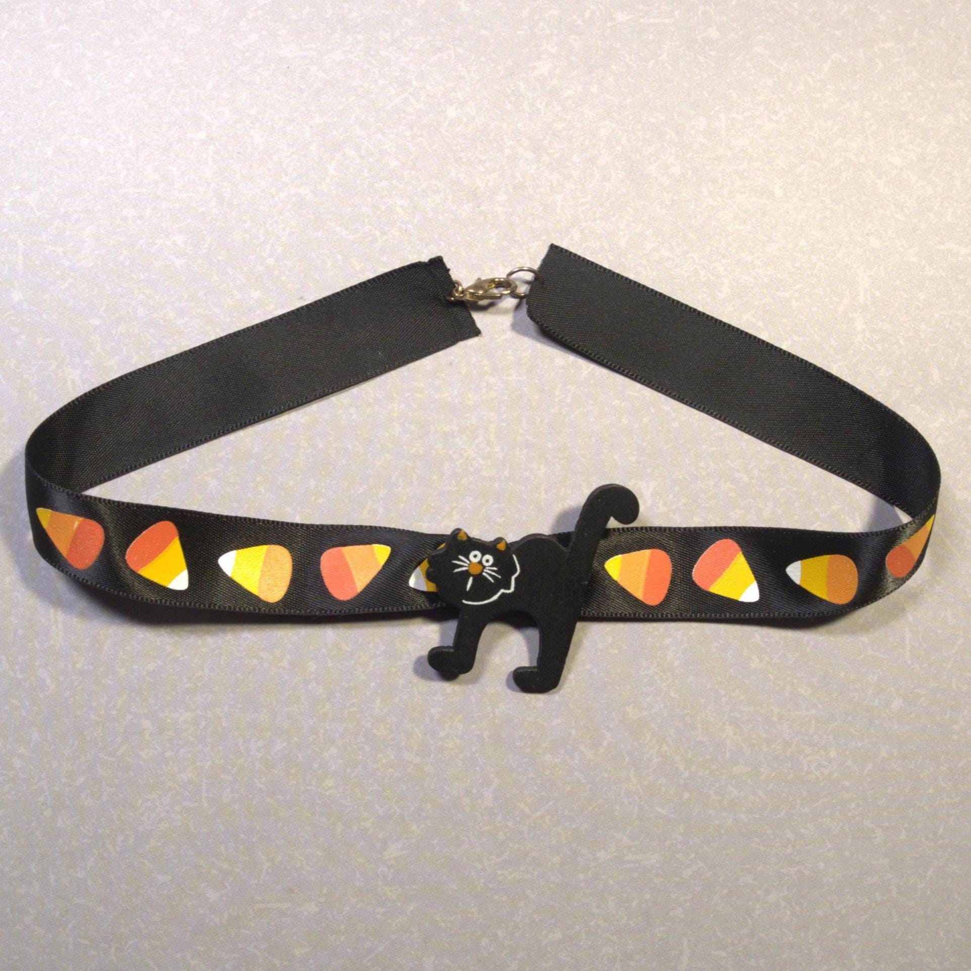 Black cat choker necklace for Halloween
