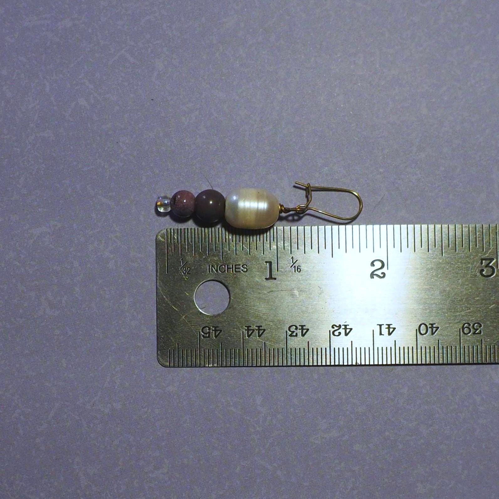 Pearl and rhodonite earrings for special events and everyday wear.