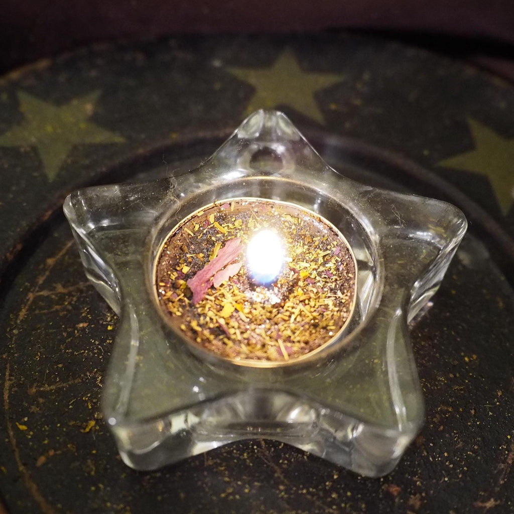 Shadow Work ritual candle, spirit world communion, cosmic witchcraft