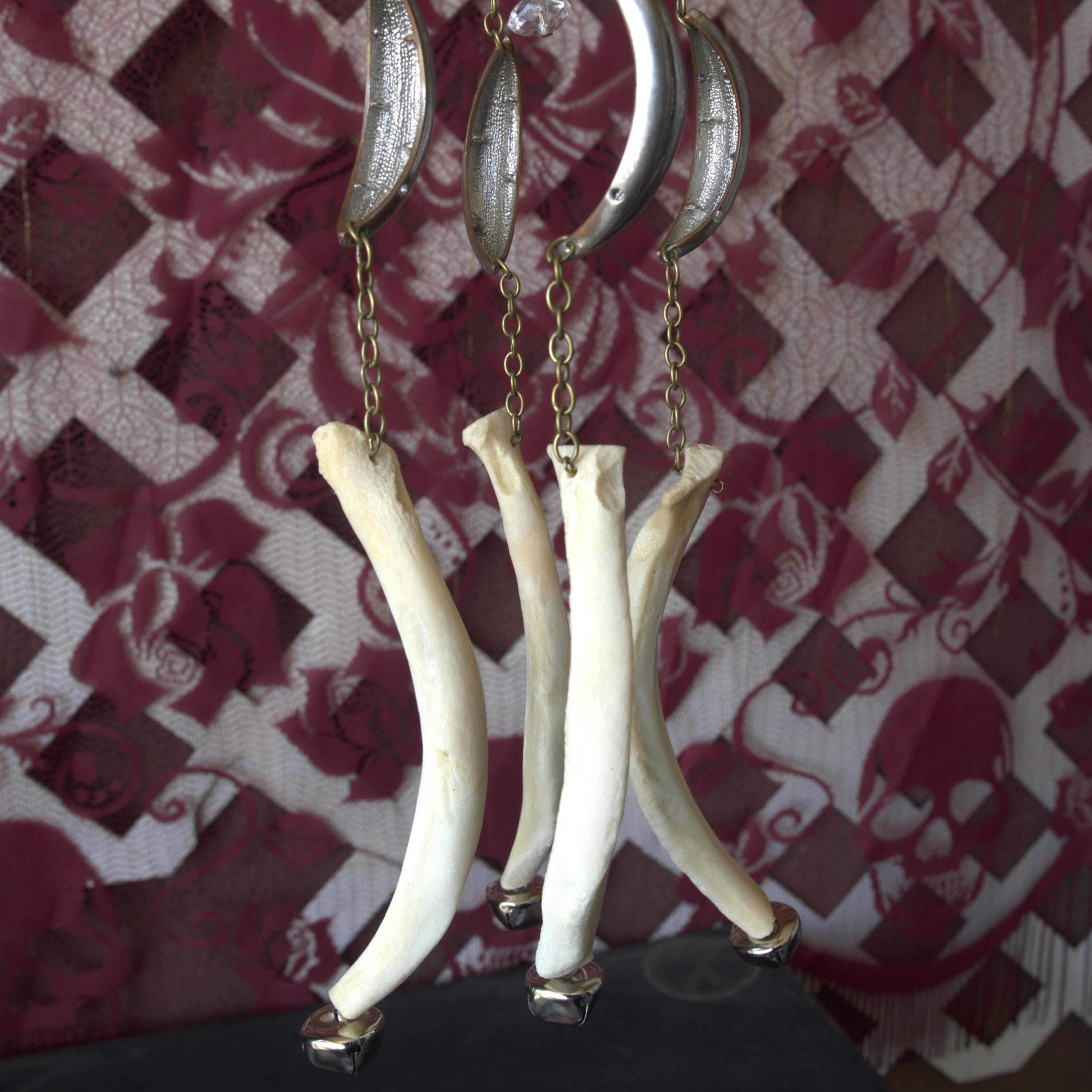 Bone chime, gothic wind chime, witchy decor