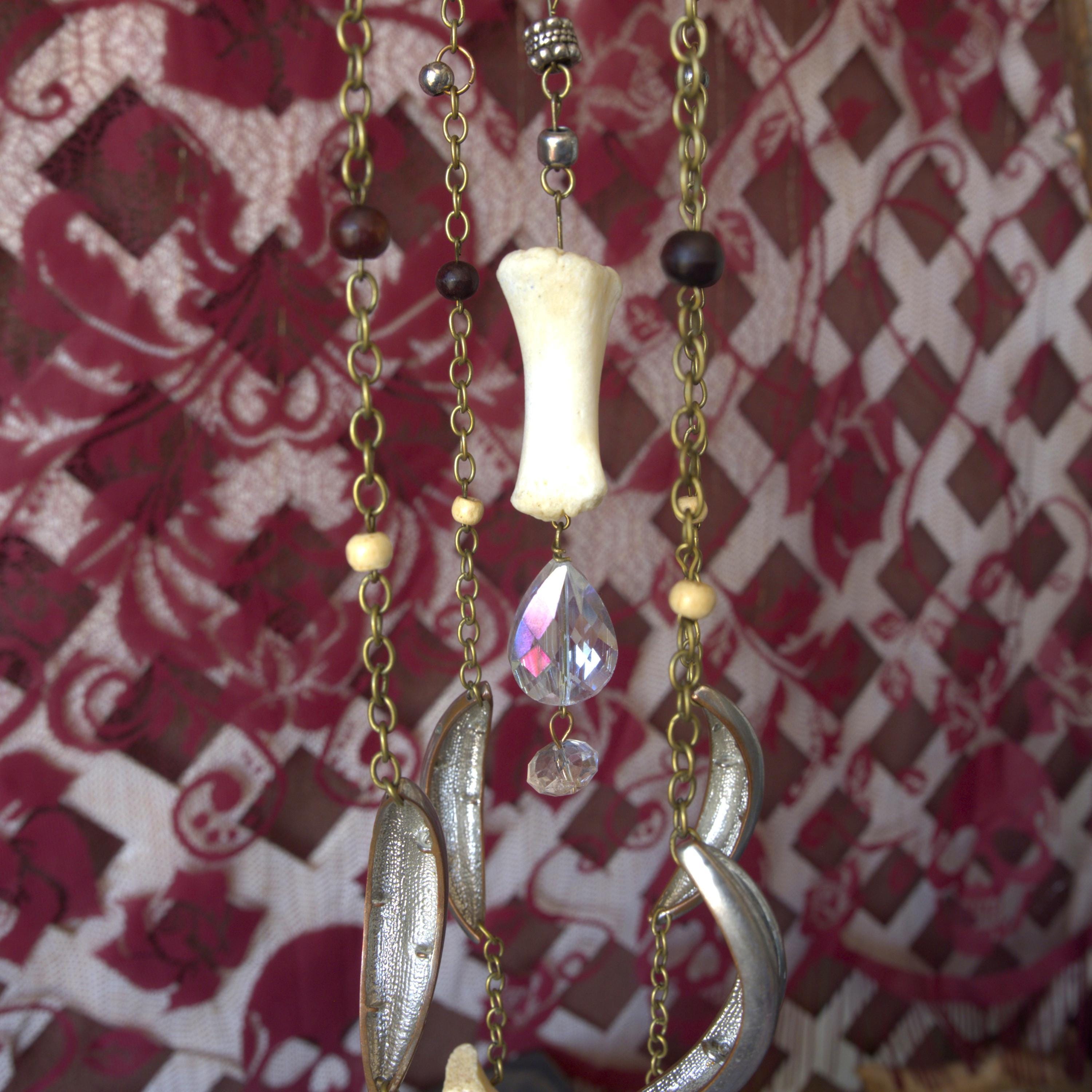 Bone chime, gothic wind chime, witchy decor